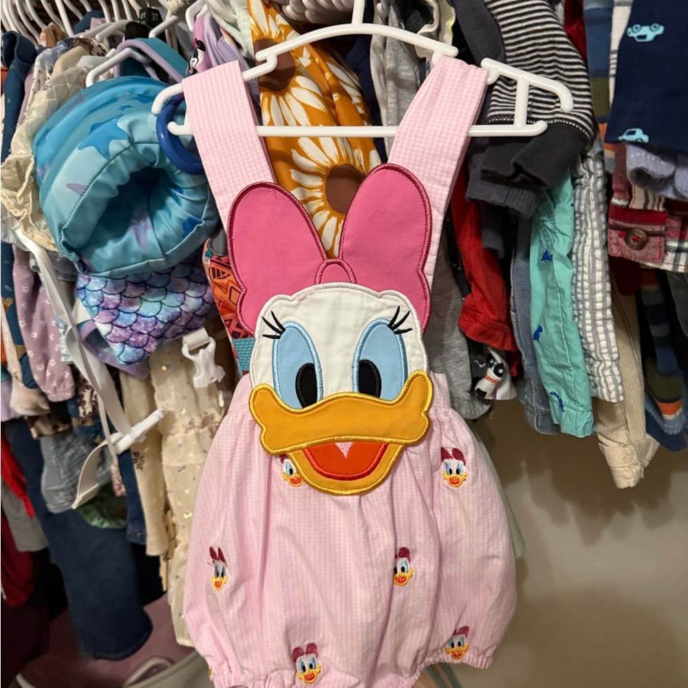 Pink Daisy Duck Romper 18 months